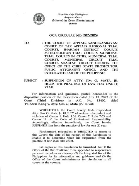 jeps oca circular|OCA CIRCULAR NO. 287.
